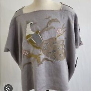 Stunning grey linen blouse